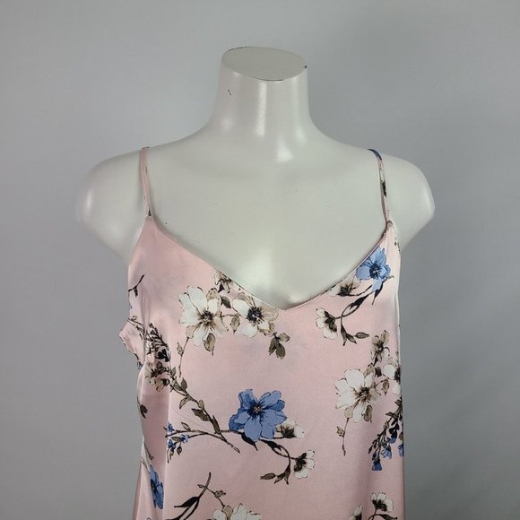 EMMA & Michele Pink Floral Satin Slip Dress Size M - Picture 2 of 16